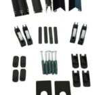 Kit pia em alumínio para fechamento de pia com portas de correr preto