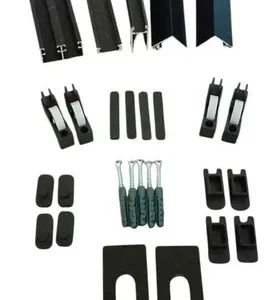 Kit pia em alumínio para fechamento de pia com portas de correr preto
