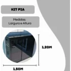 Kit pia em alumínio para fechamento de pia com portas de correr preto